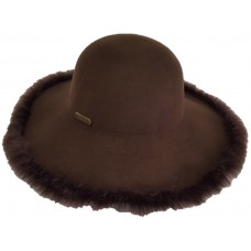 Mujer&apos;s Fall Winter 100% Wool Felt Casual Hat Fedora Floppy Wide Brim Hats Brown  eb-73034979